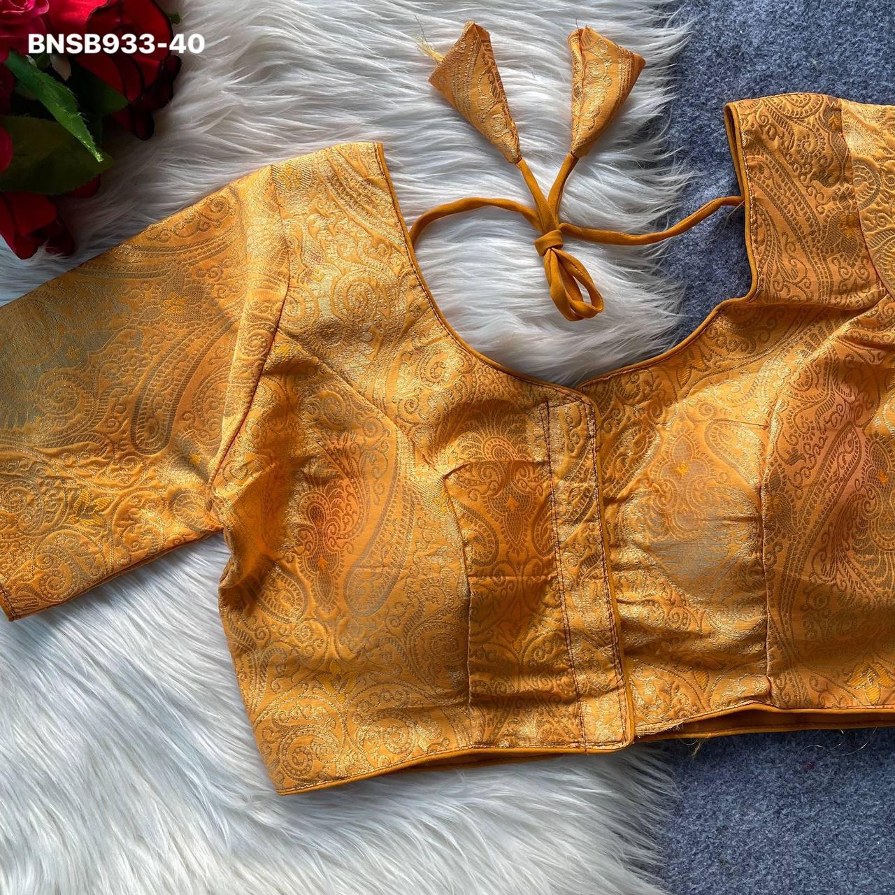 Pure Banarasi Silk-Yellow